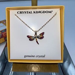 Crystal‎ Kingdom Sparkling Dragonfly Necklace NIB